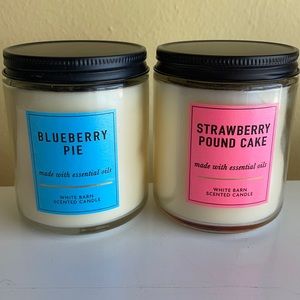 Bath & Body Works Single Wick Candles - Blueberry Pie and Strawberry Pound Cake